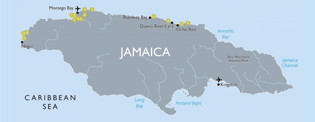 Mapa de xamaica aeroportos