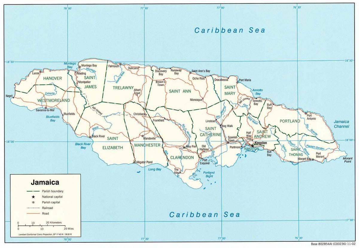 o xamaicano mapa