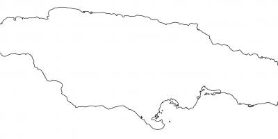 En branco mapa de xamaica con fronteiras