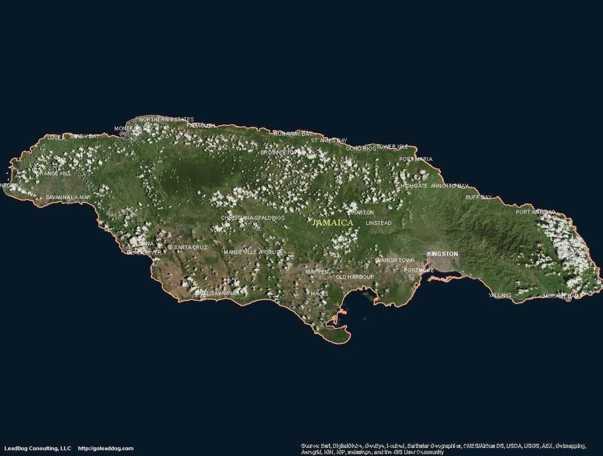 Mapa de aérea xamaica