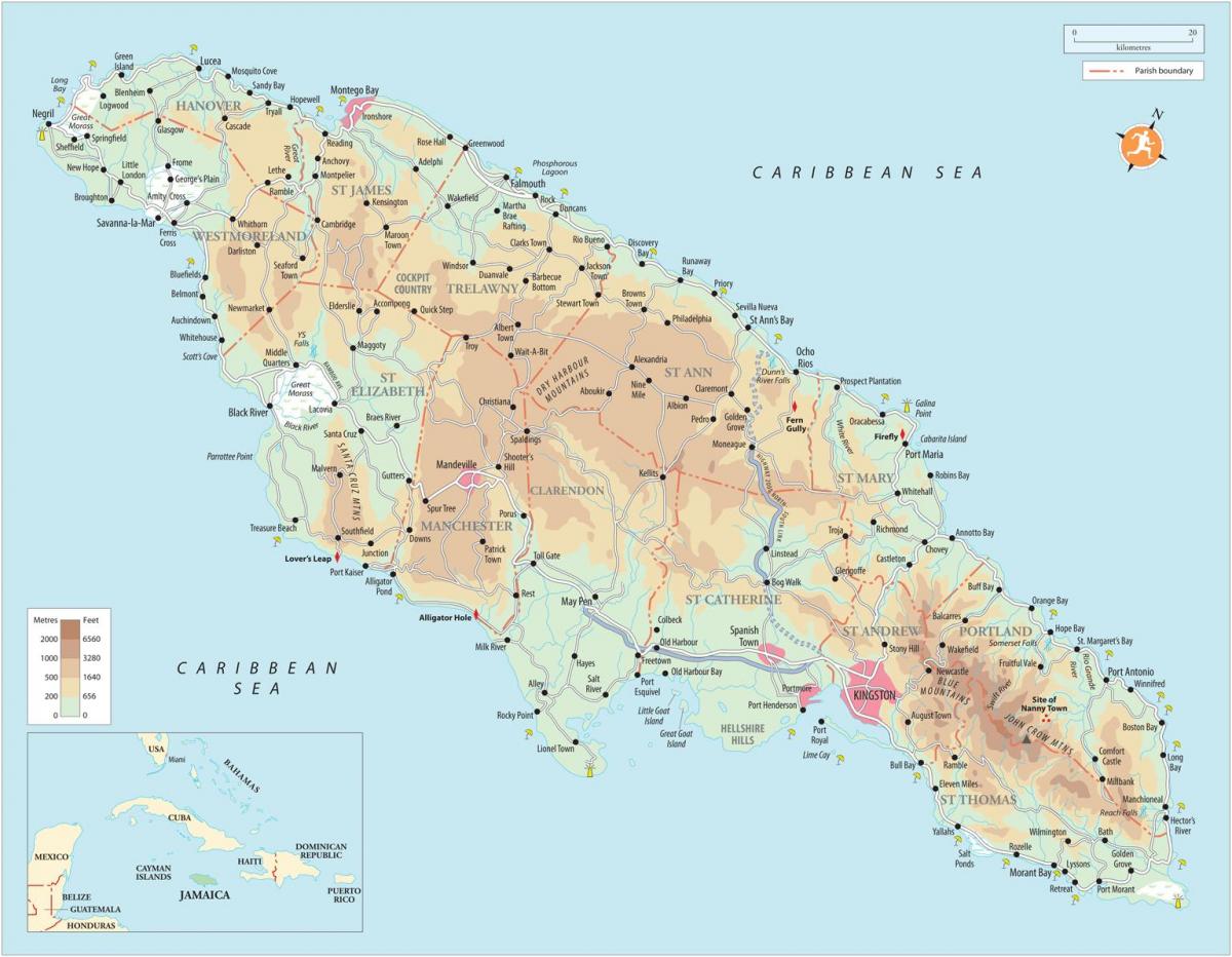 Mapa da costa sur de xamaica 