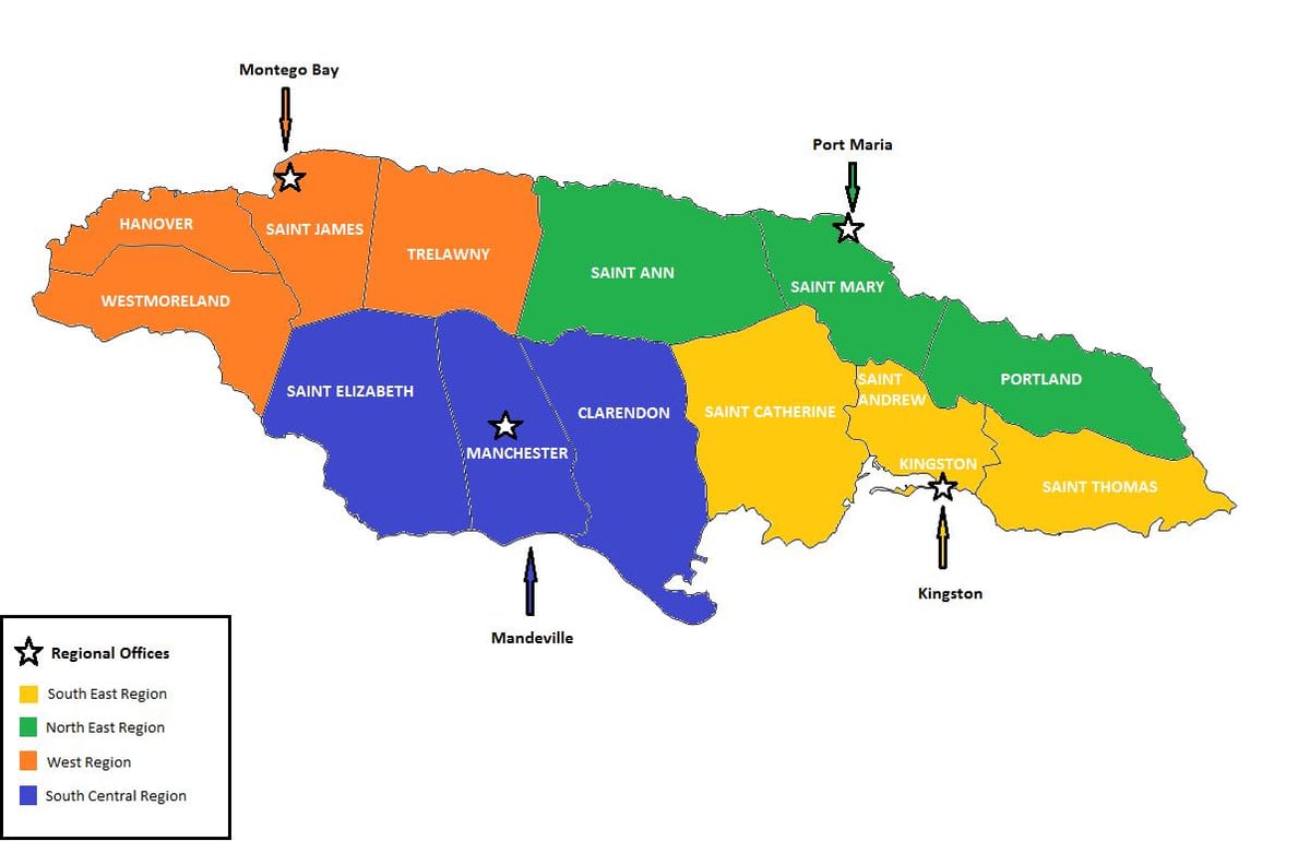 Mapa de economía xamaica