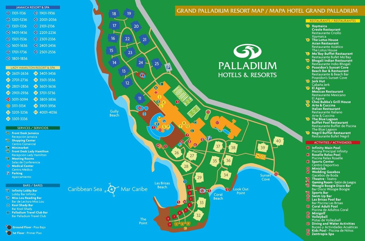 Mapa da gran paladio xamaica resort