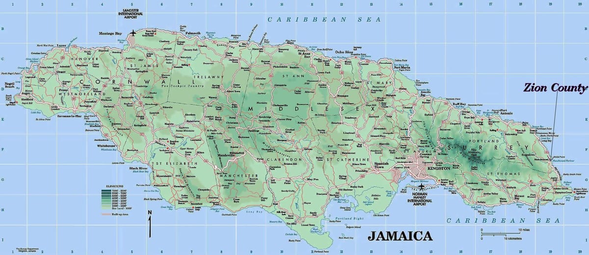 Mapa de xamaica costa norte