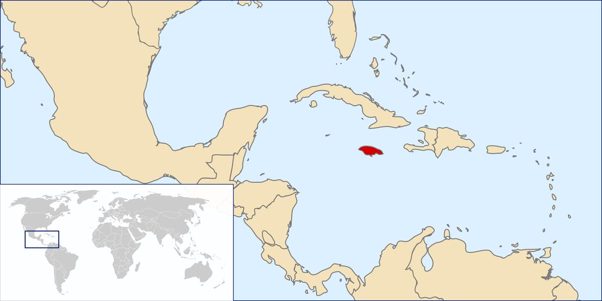 xamaica país no mapa do mundo