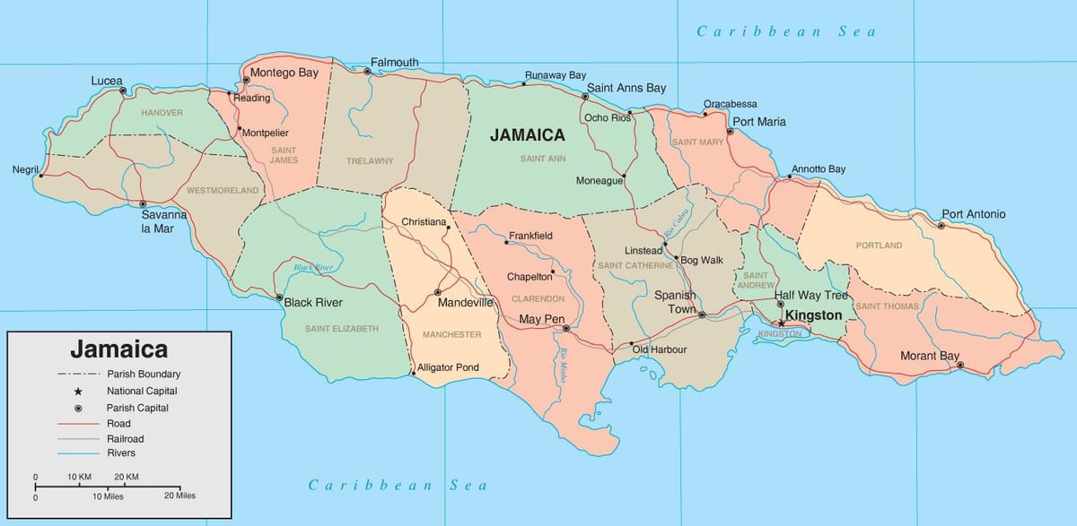 Mapa de política xamaica