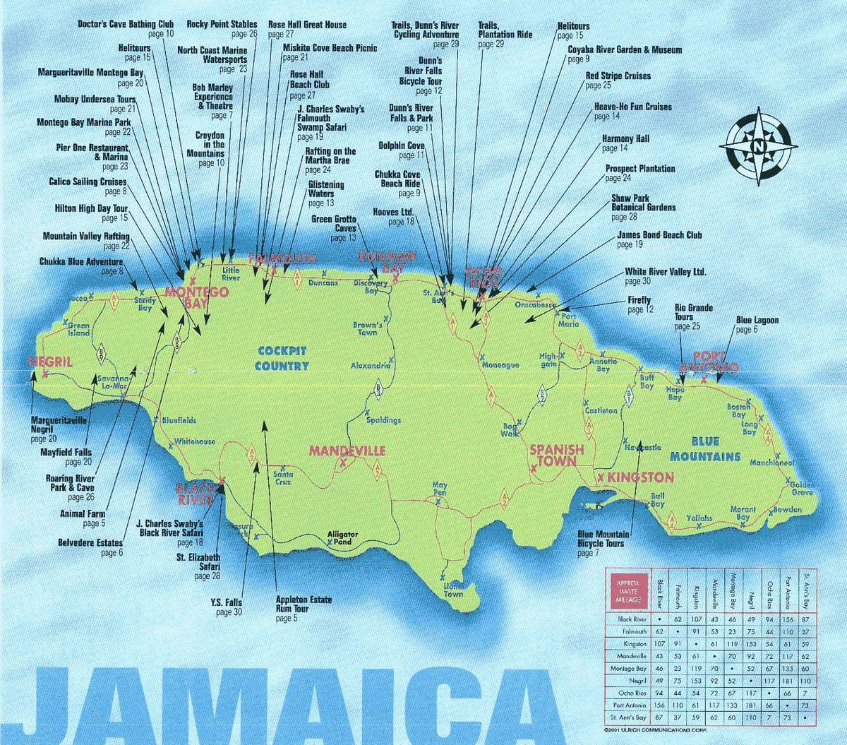 Mapa de sanguento bay, xamaica resort 