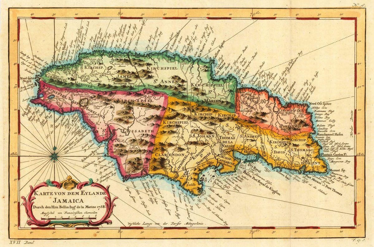 Mapa de vintage xamaica