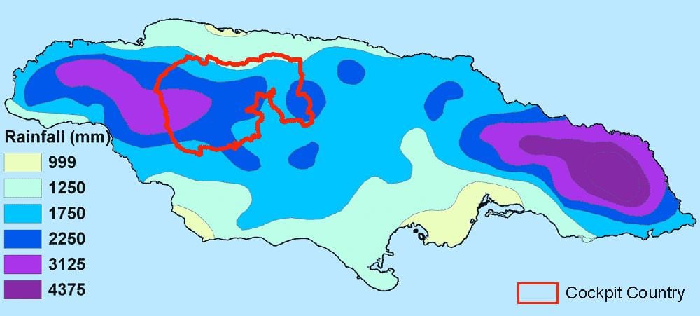 Mapa de xamaica clima