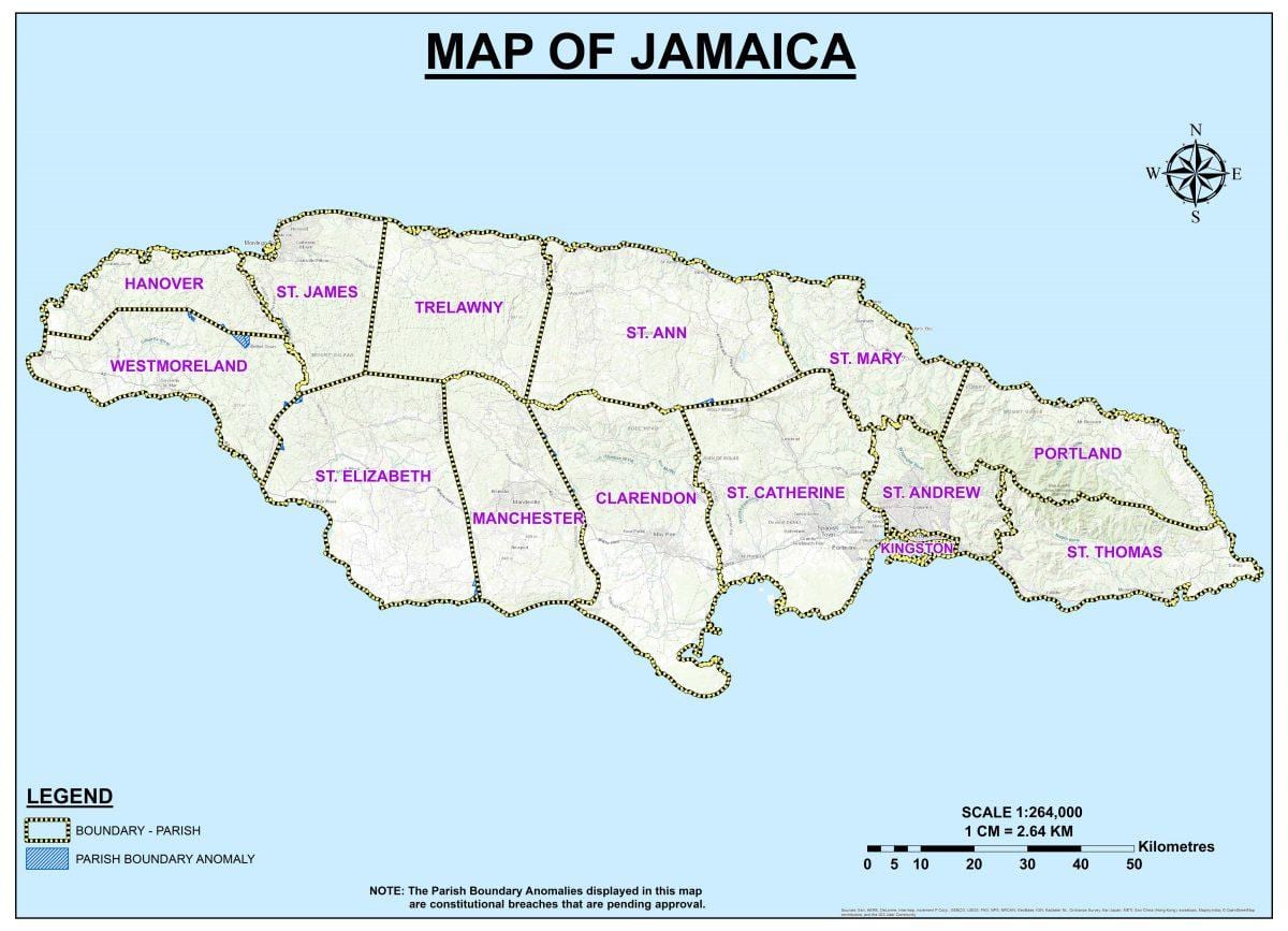 Mapa de xamaica electorais