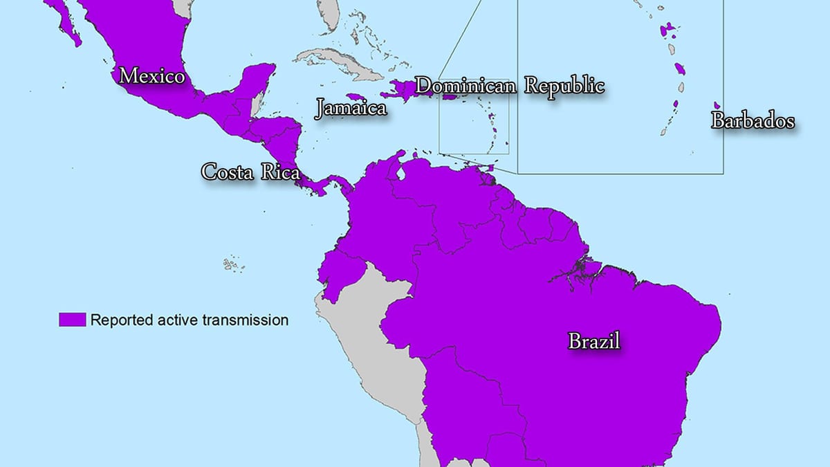 Mapa de xamaica zika