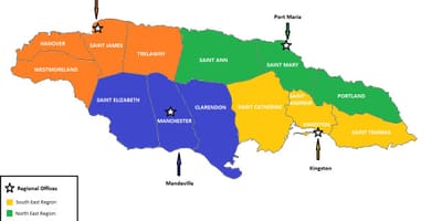 Mapa de economía xamaica