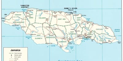 Mapa de xamaica dunns río cae