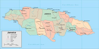 Mapa de xamaica west indias