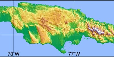 Mapa topográfico de xamaica