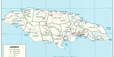 Mapa de ríos de xamaica