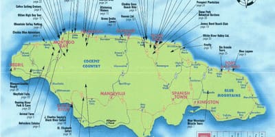 Mapa de sanguento bay, xamaica resort 