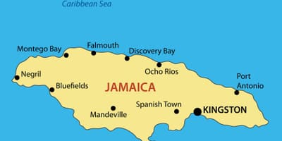 Mapa de xamaica cidades