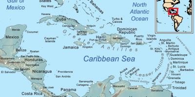 Mapa de xamaica e illas veciñas