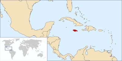 Xamaica mapa en mundo
