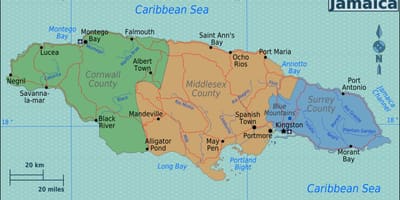 Mapa de xamaica país