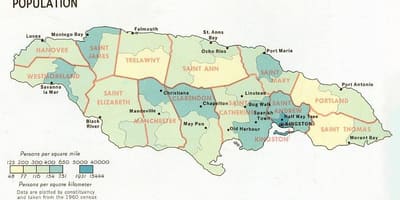 Poboación mapa de xamaica