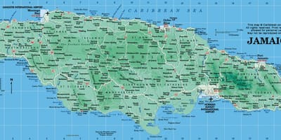 Xeográfica mapa de xamaica